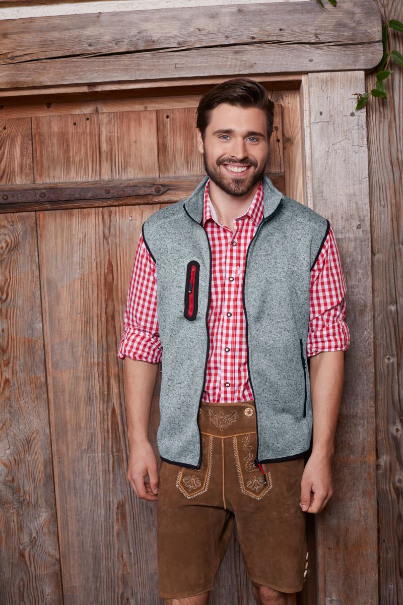 Herren Strickfleece Weste mit Stehkragen Daiber | JN 774
