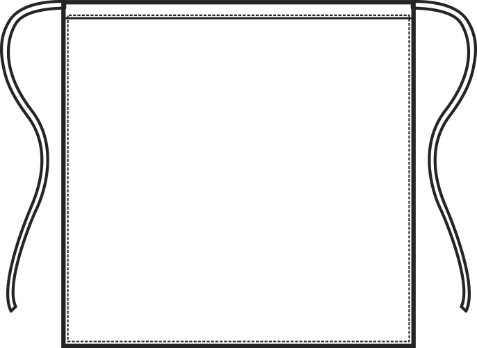 Schürze Vita Cm 70X60 S/Tasca Bianco