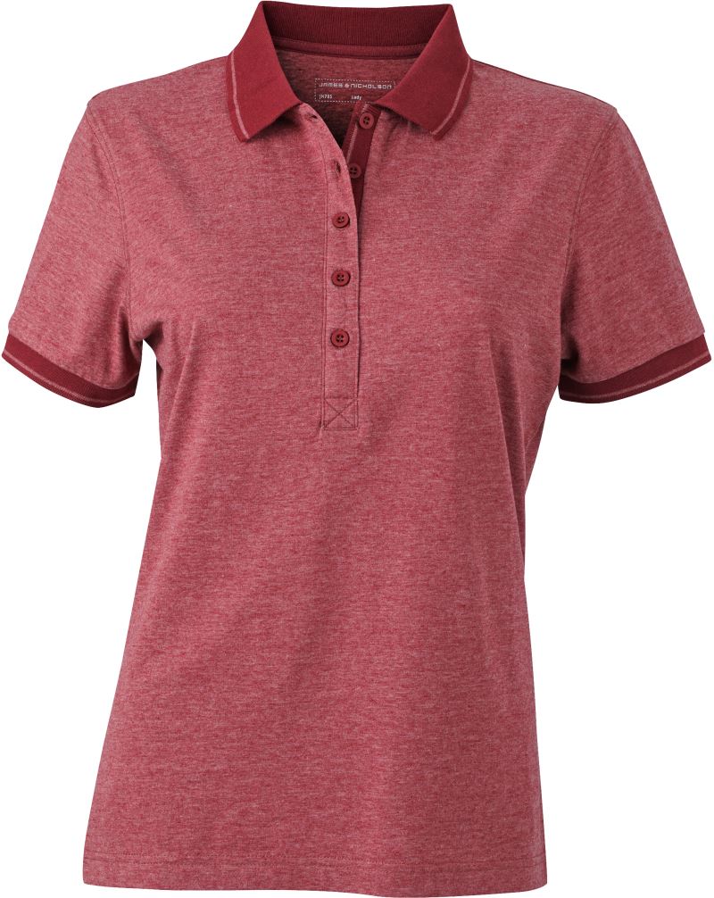 Damen Jersey Melange Polo Daiber | JN 705