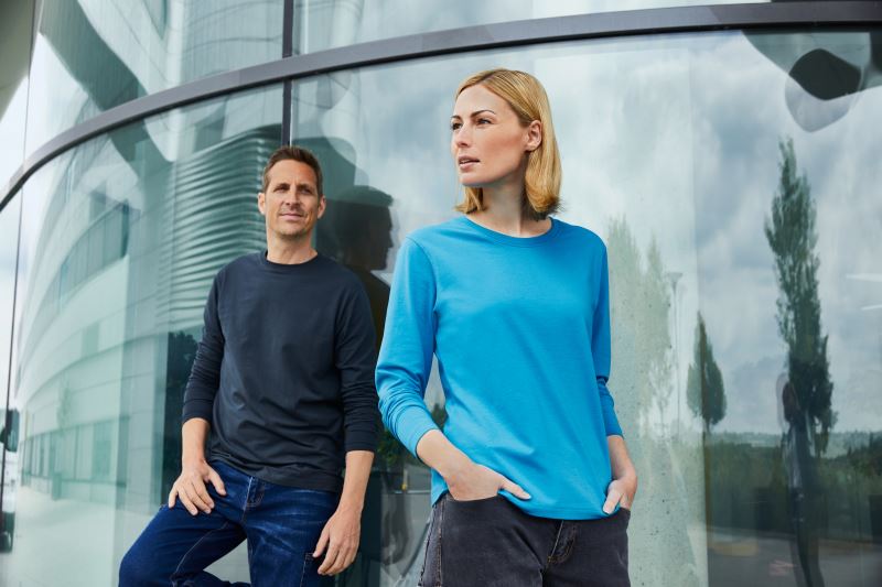 Damen Bio Workwear Stretch T-Shirt langarm - Solid Daiber | JN 1803