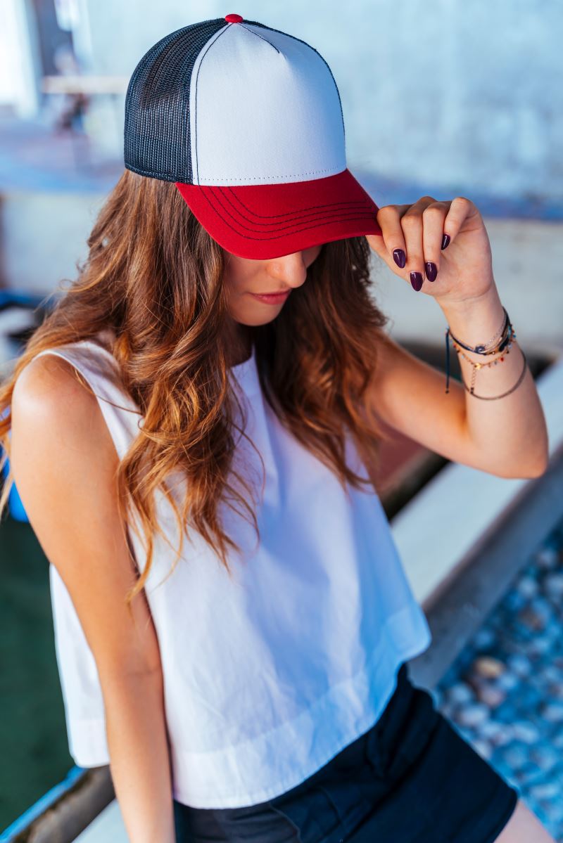 5 Panel Mesh Kappe "Rapper Canvas" Atlantis | Rapper Canvas