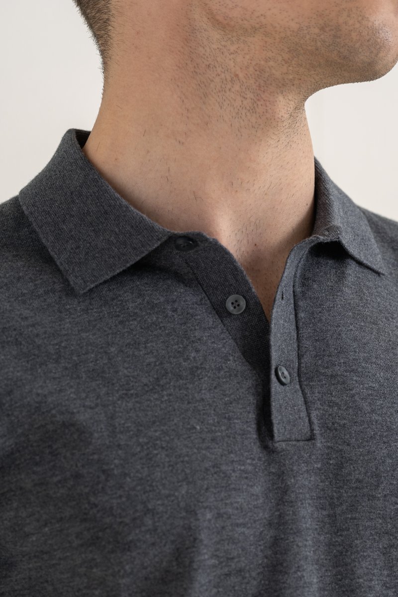 Professionelle Strickwaren Polo mit Knöpfen Kurzar Harbour