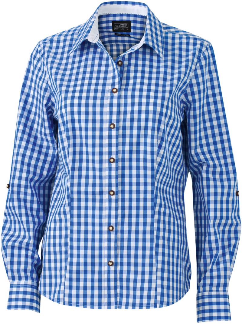 Popeline Karo Trachten Bluse Daiber | JN 637