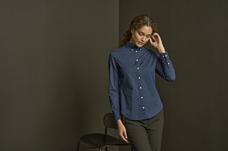 Denim Twill Bluse langarm Tee Jays | TJ 4003