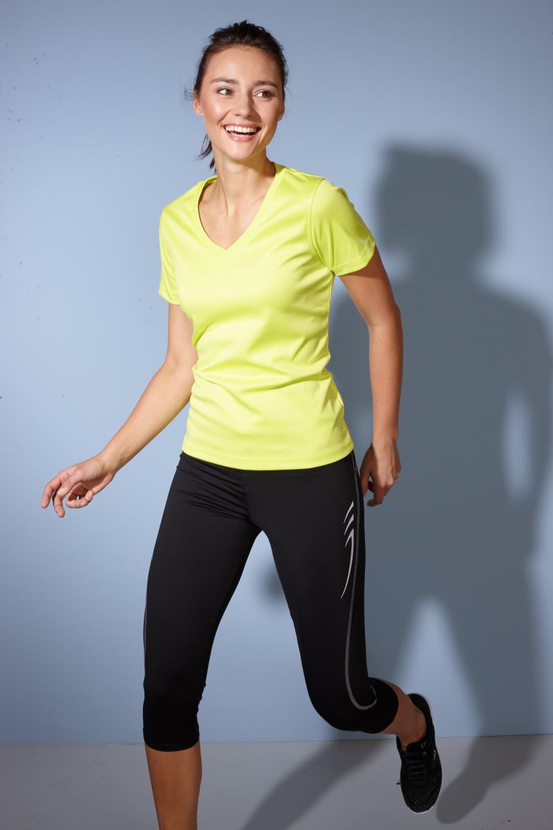 Damen V-Ausschnitt Sport T-Shirt Daiber | JN 735