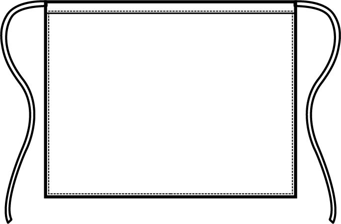 Schürze Vita Cm 70X46 S/Tasca Bianco