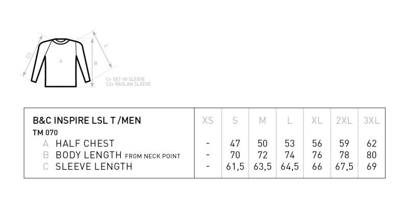 Herren T-Shirt langarm B&C | Inspire LSL T /men_°