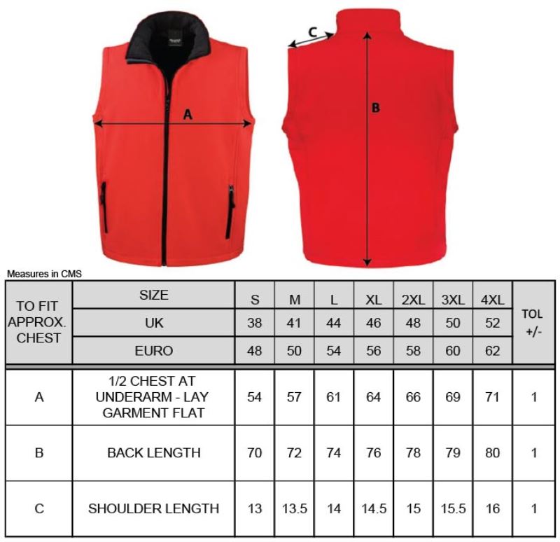 Herren 2-Lagen Softshell Gilet "Printable" Result Recyled | R 232M